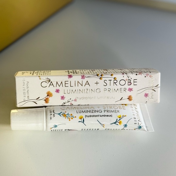 Nib SERAPHINE BOTANICALS Camelina + Strobe Luminizing Primer Makeup - Picture 5 of 9